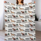 Personalized Swaddle Equestrian Baby Blanket - Horse